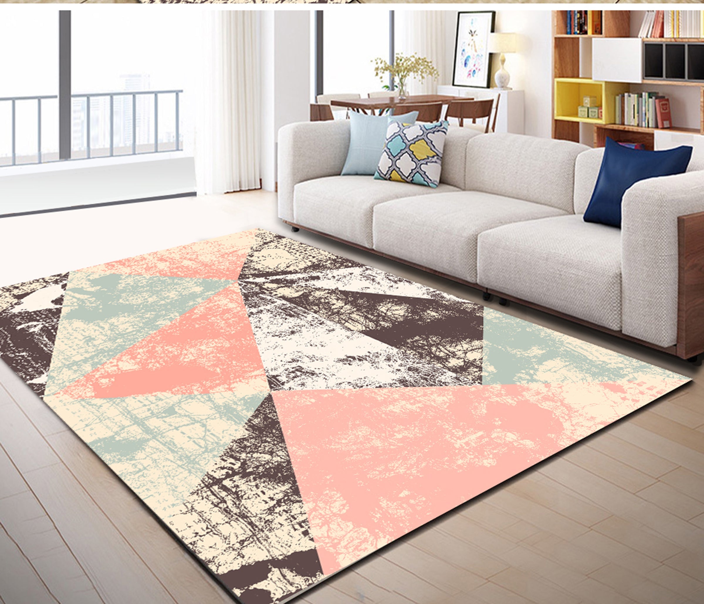3D Colored Geometric Pattern WG427 Non Slip Rug Mat Mat AJ Creativity Home 
