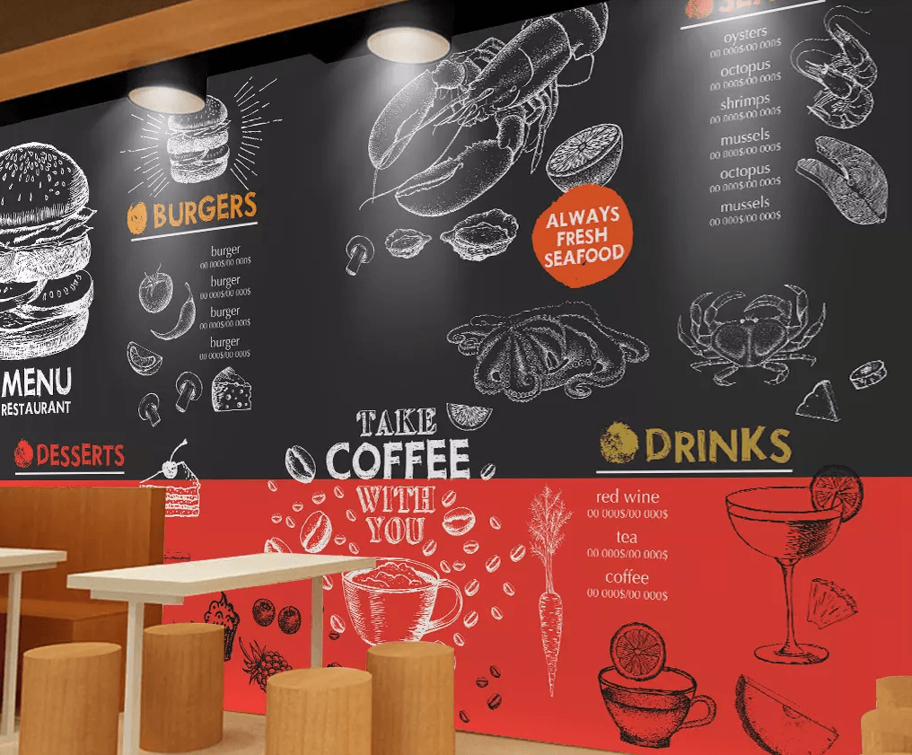 3D Doodle Hamburger Coffee 203 Wallpaper AJ Wallpaper 2 
