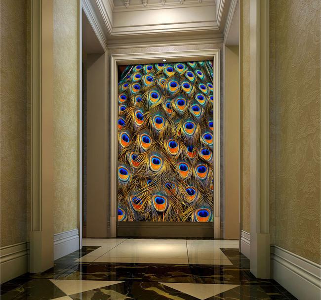 3D Peacock Tail 621 Wall Murals Wallpaper AJ Wallpaper 2 