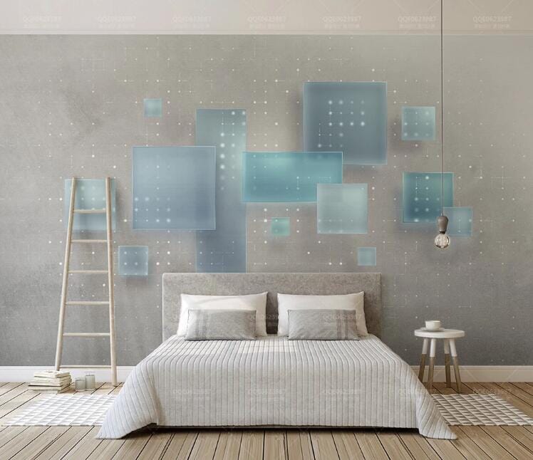 3D Blue Geometry WC127 Wall Murals Wallpaper AJ Wallpaper 2 