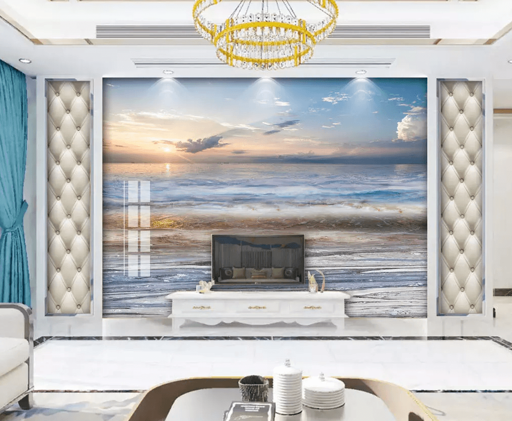 3D Sunlight White Clouds Sea 386 Wallpaper AJ Wallpaper 2 