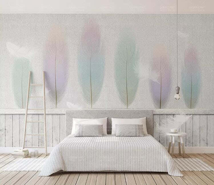 3D Colored Feathers WC130 Wall Murals Wallpaper AJ Wallpaper 2 