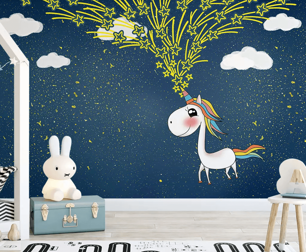 3D Cartoon Unicorn Stars 254 Wallpaper AJ Wallpaper 2 