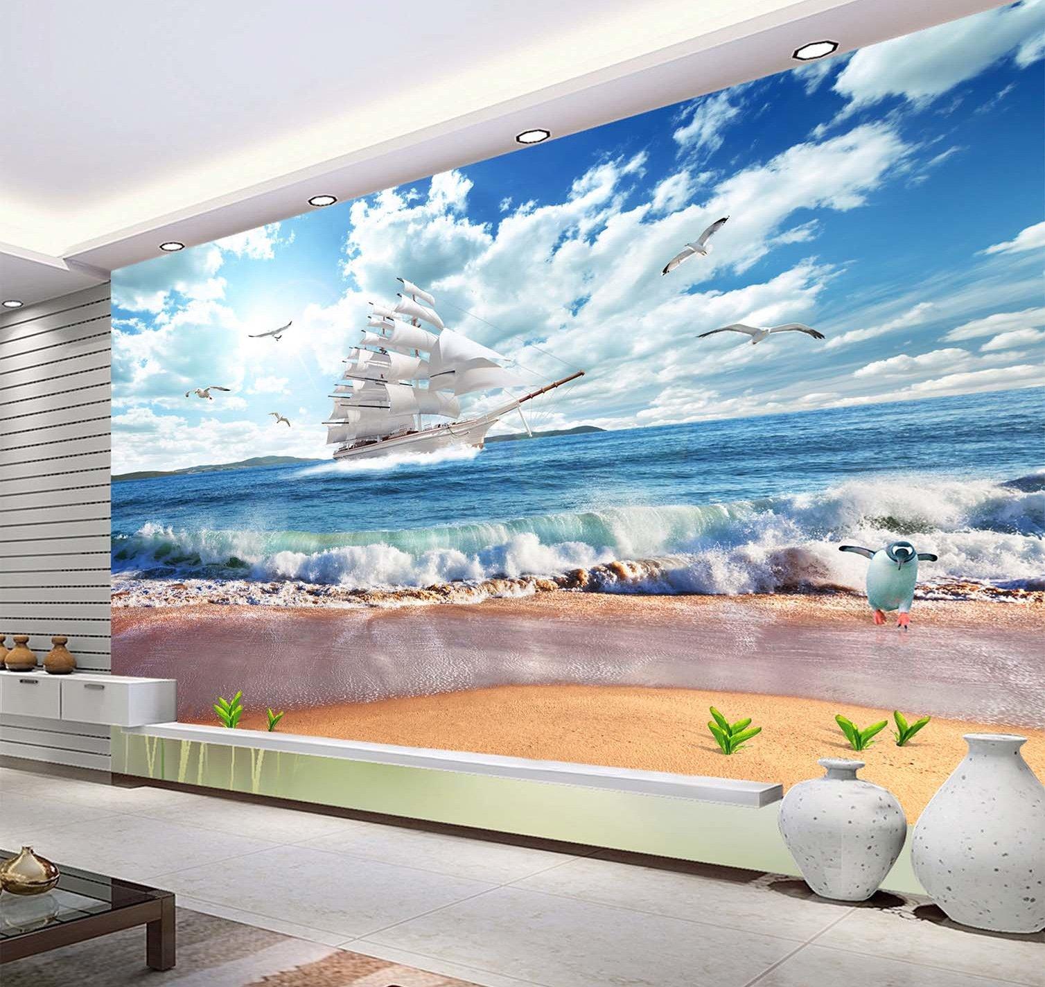 3D Sailing Boat 326 Wallpaper AJ Wallpaper 