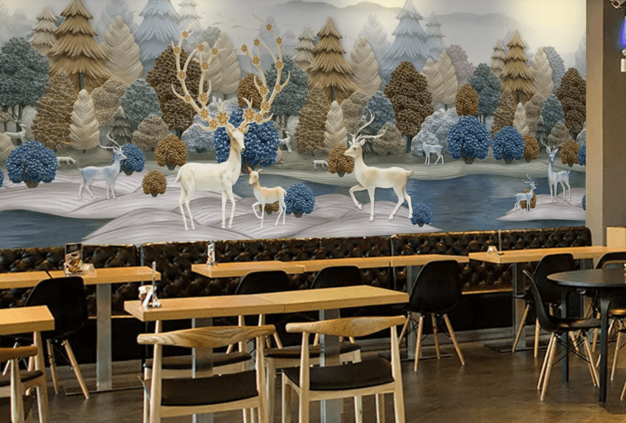 3D Woods White Deer 294 Wallpaper AJ Wallpaper 2 