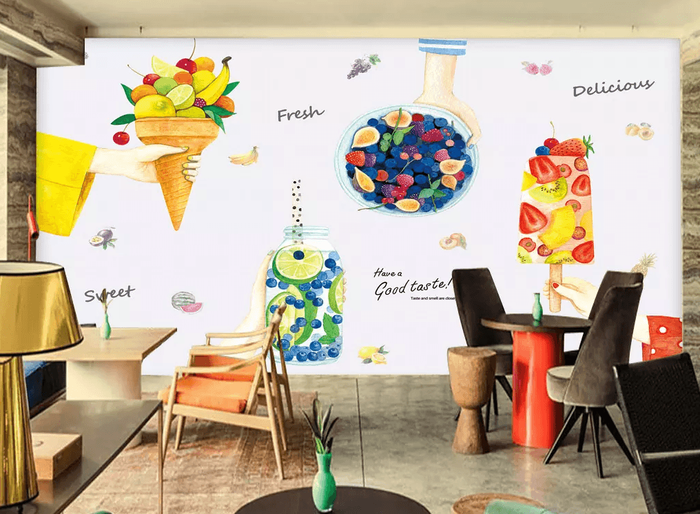 3D Ice Cream Fruit 409 Wallpaper AJ Wallpaper 2 