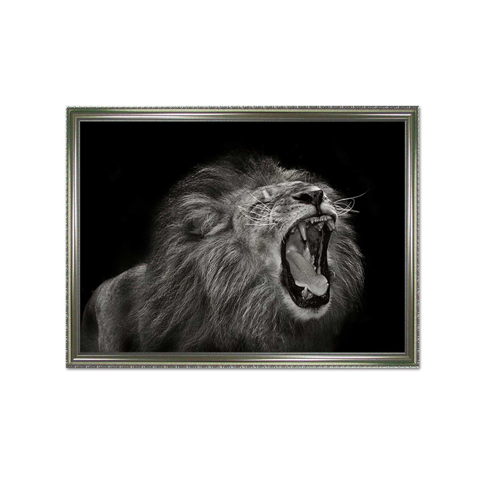3D Roaring Tiger 084 Fake Framed Print Painting Wallpaper AJ Creativity Home 