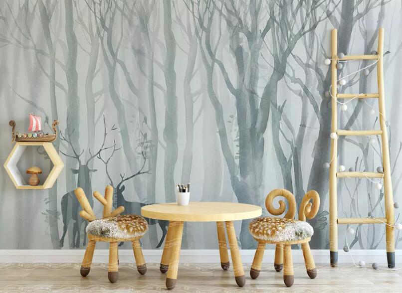 3D Misty Woods 1465 Wall Murals Wallpaper AJ Wallpaper 2 