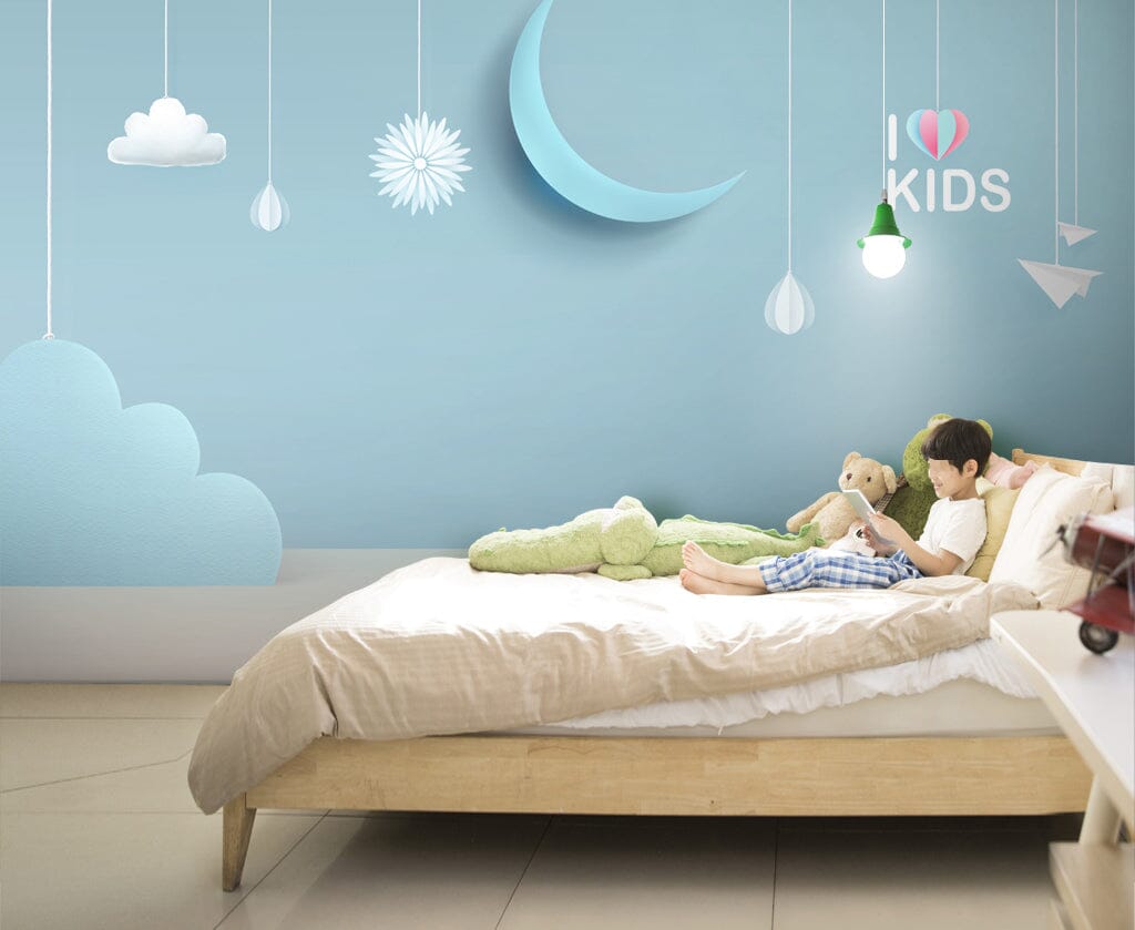 3D White Cloud Moon WC029 Wall Murals Wallpaper AJ Wallpaper 2 