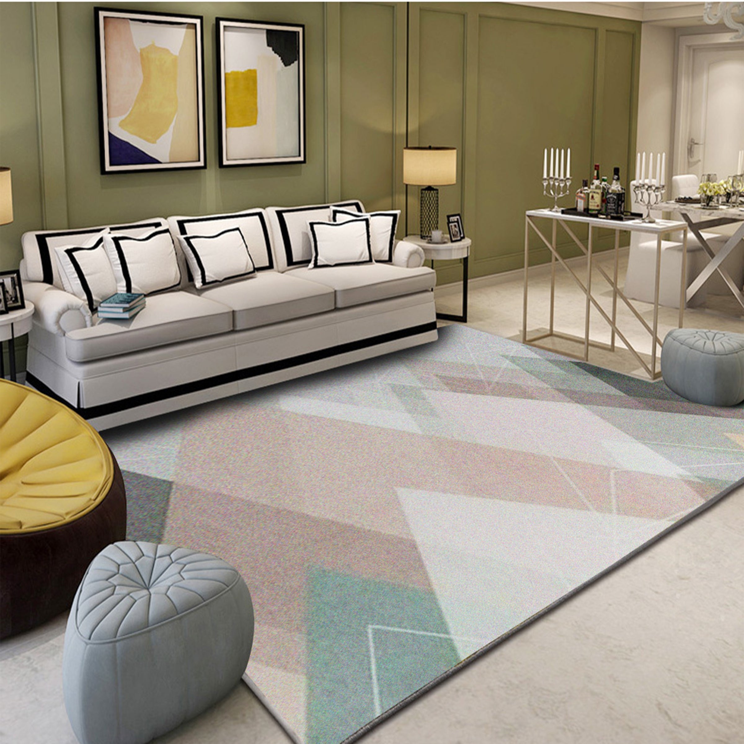 3D Colored Irregular Geometry WG040 Non Slip Rug Mat Mat AJ Creativity Home 