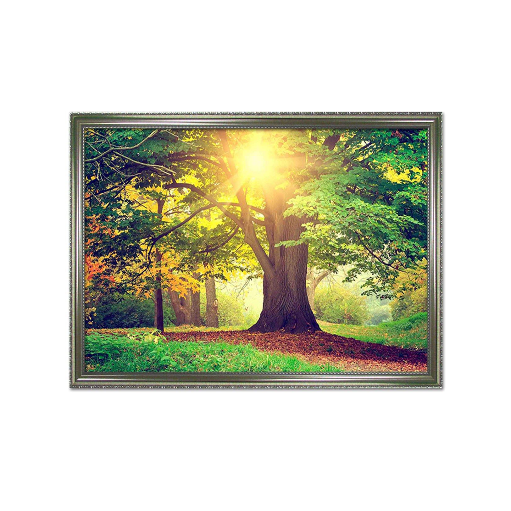 3D Sunny Tree 078 Fake Framed Print Painting Wallpaper AJ Creativity Home 