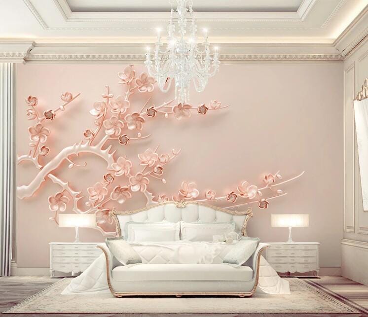 3D Pink Flowers WC113 Wall Murals Wallpaper AJ Wallpaper 2 