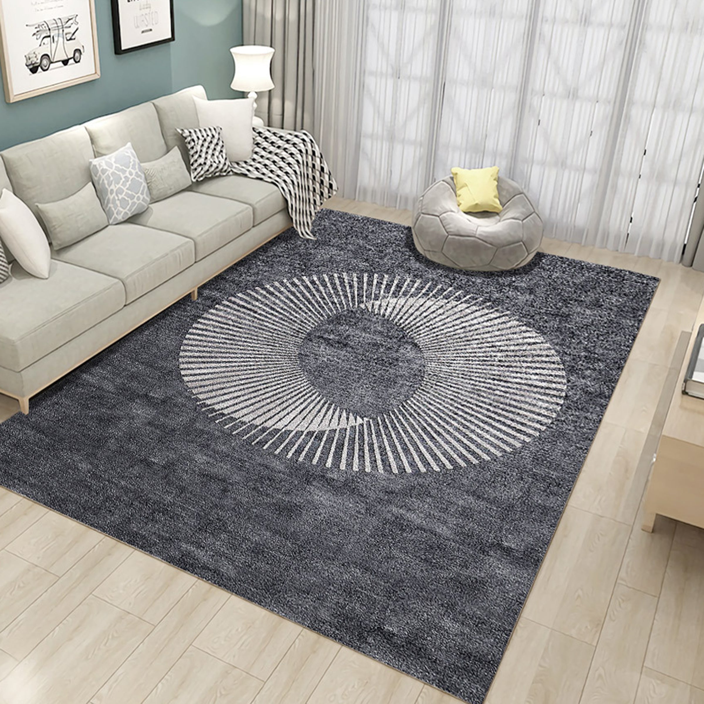 3D Gray Moon Stripes WG030 Non Slip Rug Mat Mat AJ Creativity Home 