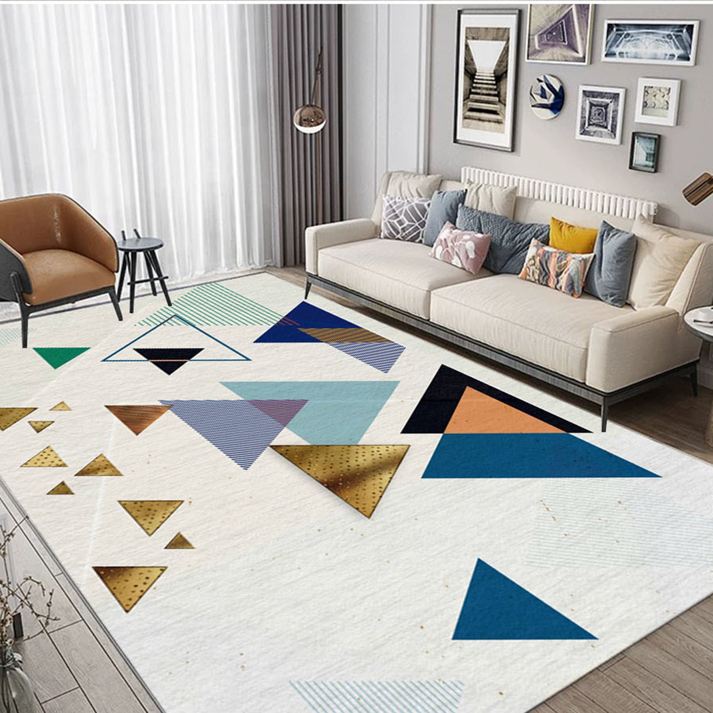 3D Colored Geometric Pattern WG489 Non Slip Rug Mat Mat AJ Creativity Home 