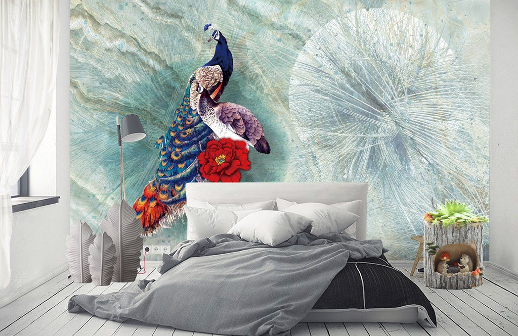 3D Peacock 339 Wall Murals Wallpaper AJ Wallpaper 2 