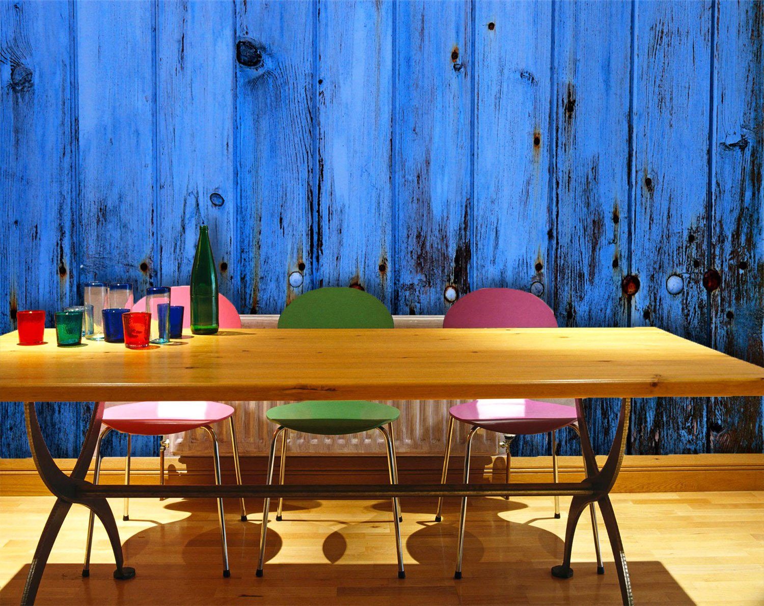 3D Blue Wood Patter 728 Wallpaper AJ Wallpaper 