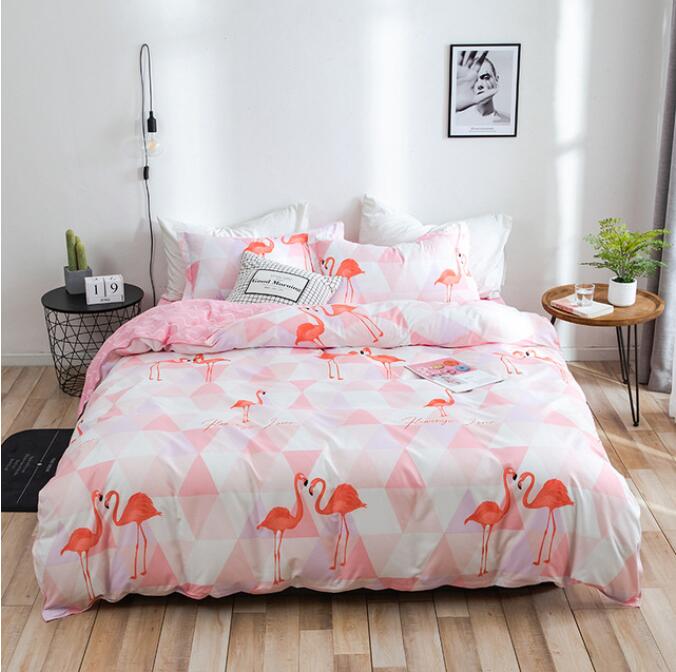 3D Pink Triangle Flamingo 12182 Bed Pillowcases Quilt