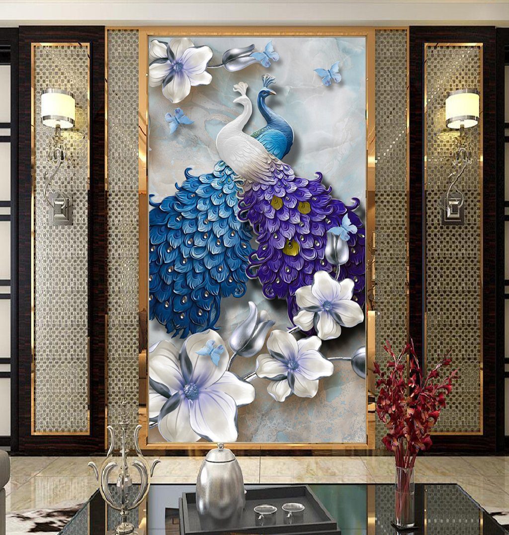 3D Peacock 444 Wall Murals Wallpaper AJ Wallpaper 2 