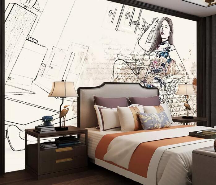 3D Fashion Lady 1324 Wall Murals Wallpaper AJ Wallpaper 2 