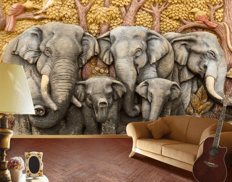 An Elephant Family Wallpaper AJ Wallpaper 