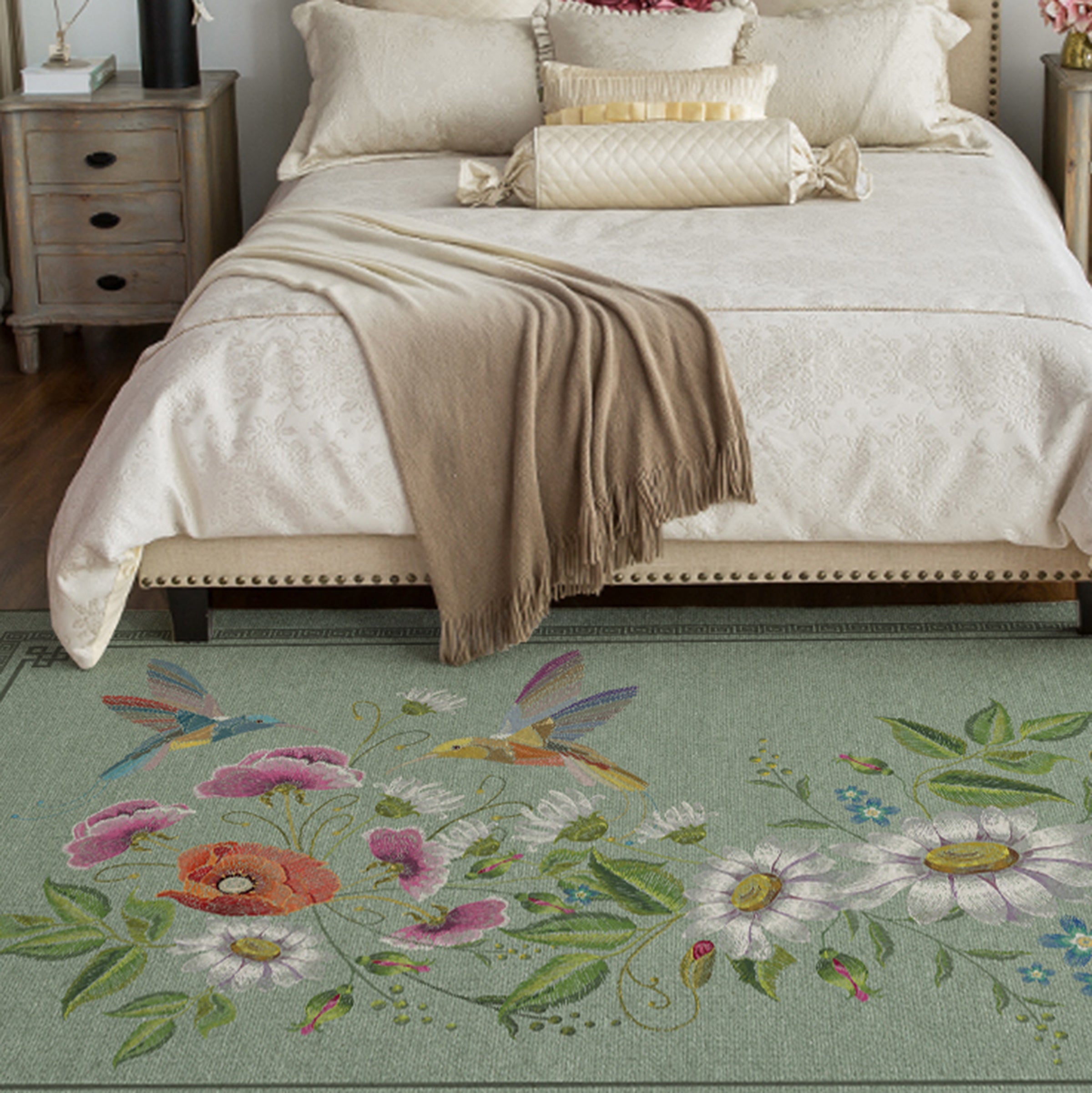 3D Flower Bird WG467 Non Slip Rug Mat Mat AJ Creativity Home 