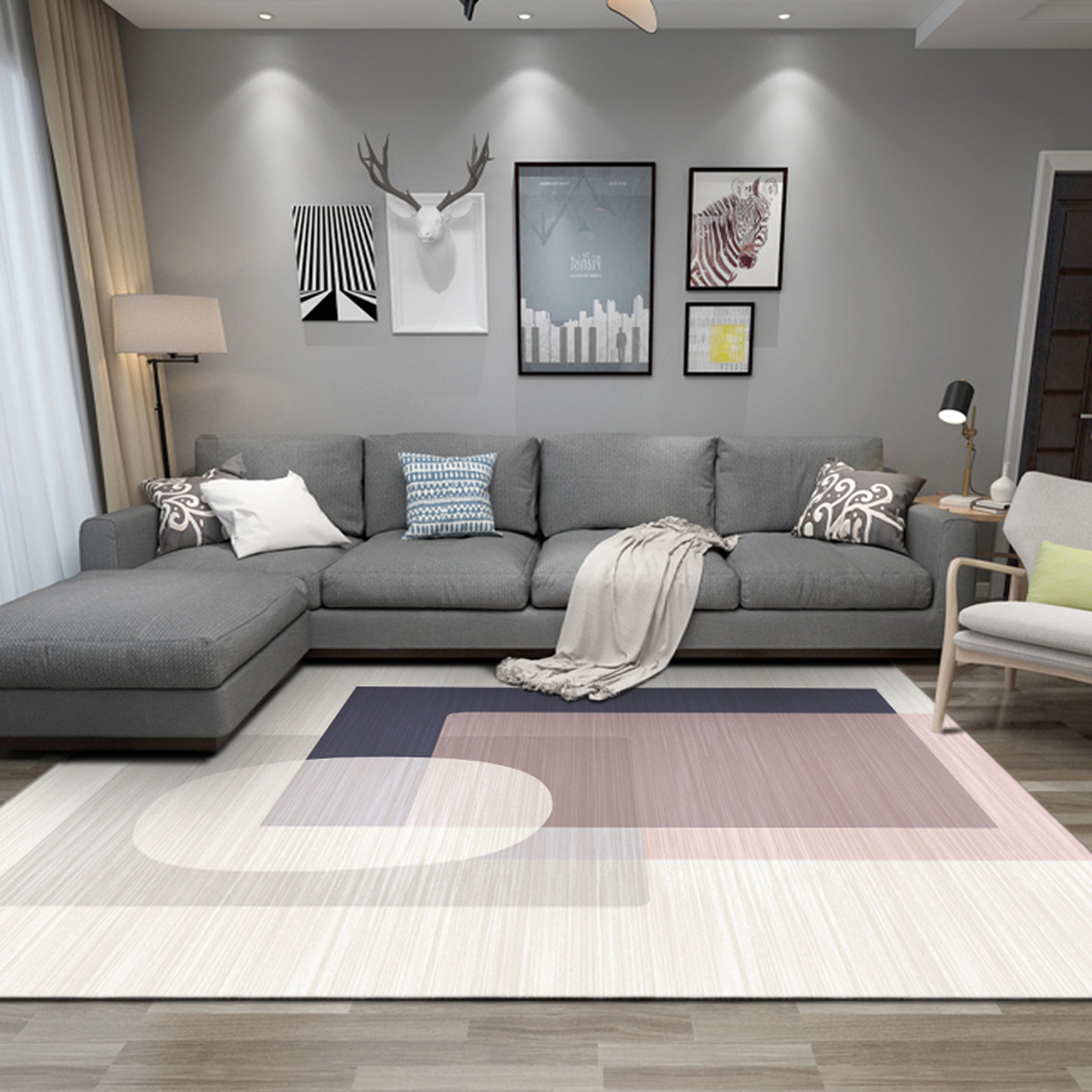 3D Color Geometry WG222 Non Slip Rug Mat Mat AJ Creativity Home 