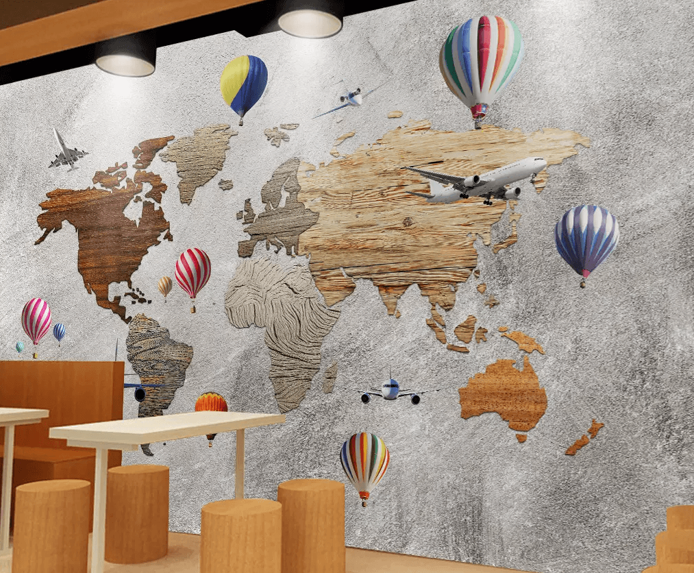3D Wooden Map 187 Wallpaper AJ Wallpaper 2 