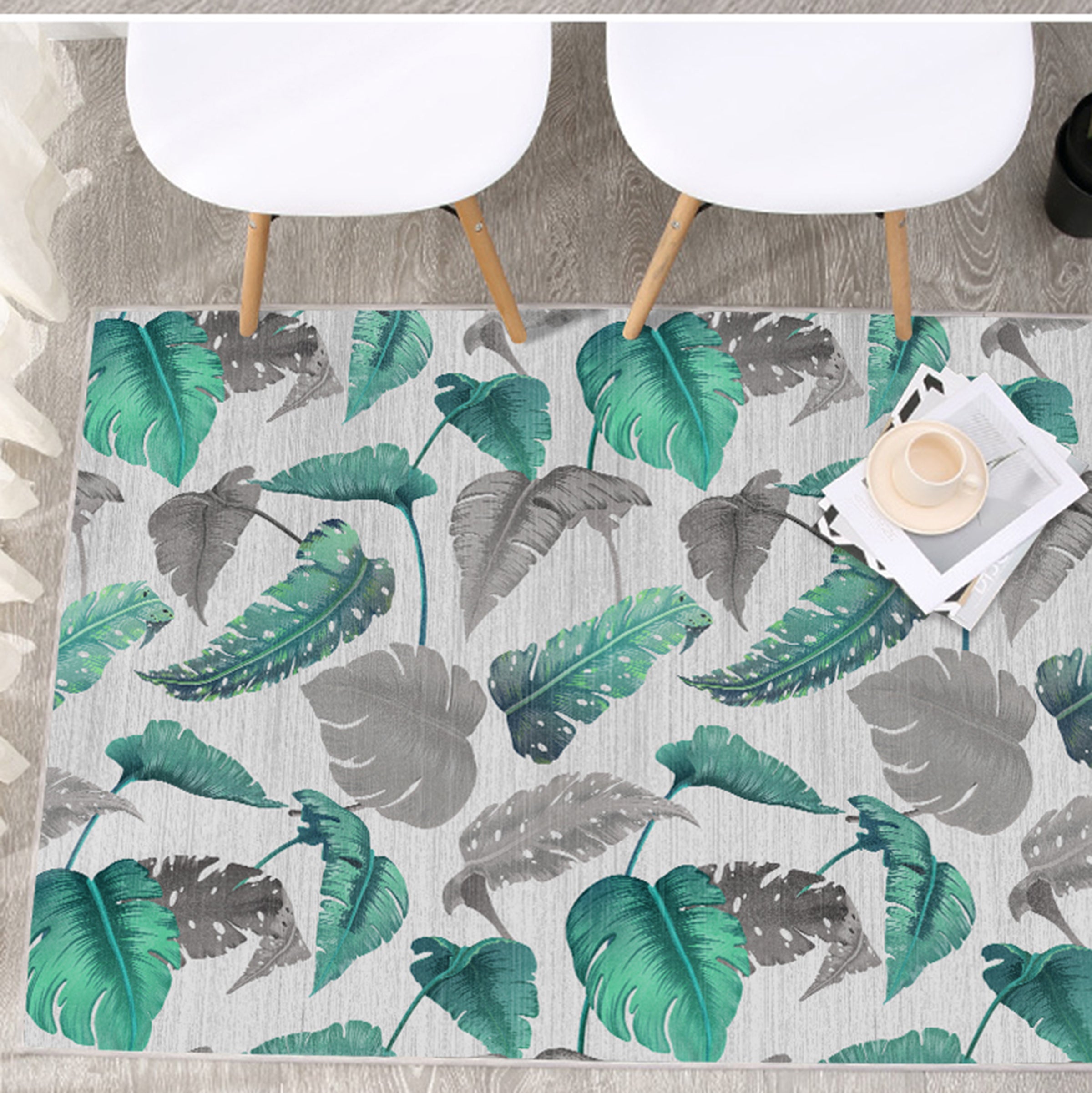 3D Green Leaves WG546 Non Slip Rug Mat Mat AJ Creativity Home 