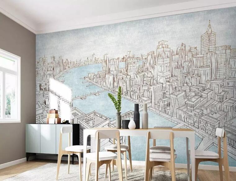 3D Grey City 955 Wall Murals Wallpaper AJ Wallpaper 2 