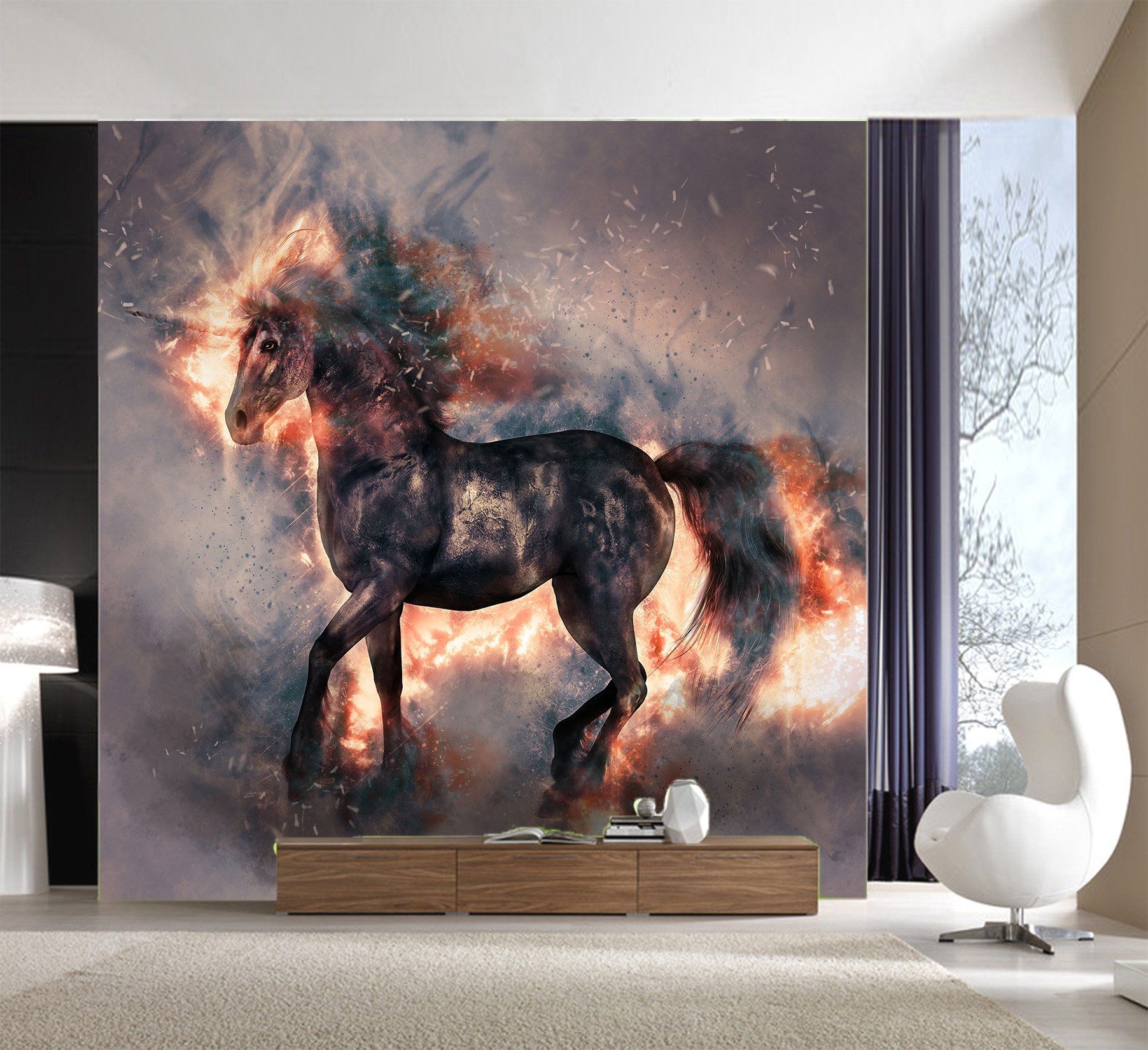 3D Fire Unicornl 263 Wallpaper AJ Wallpaper 