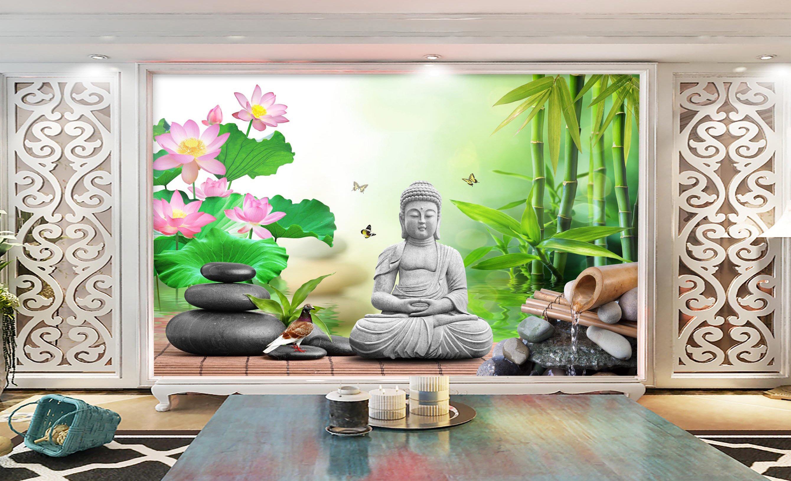 3D Lotus Meditation 333 Wallpaper AJ Wallpaper 