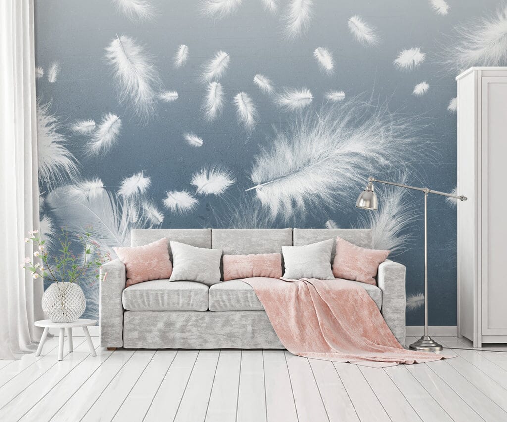 3D White Feather WC018 Wall Murals Wallpaper AJ Wallpaper 2 
