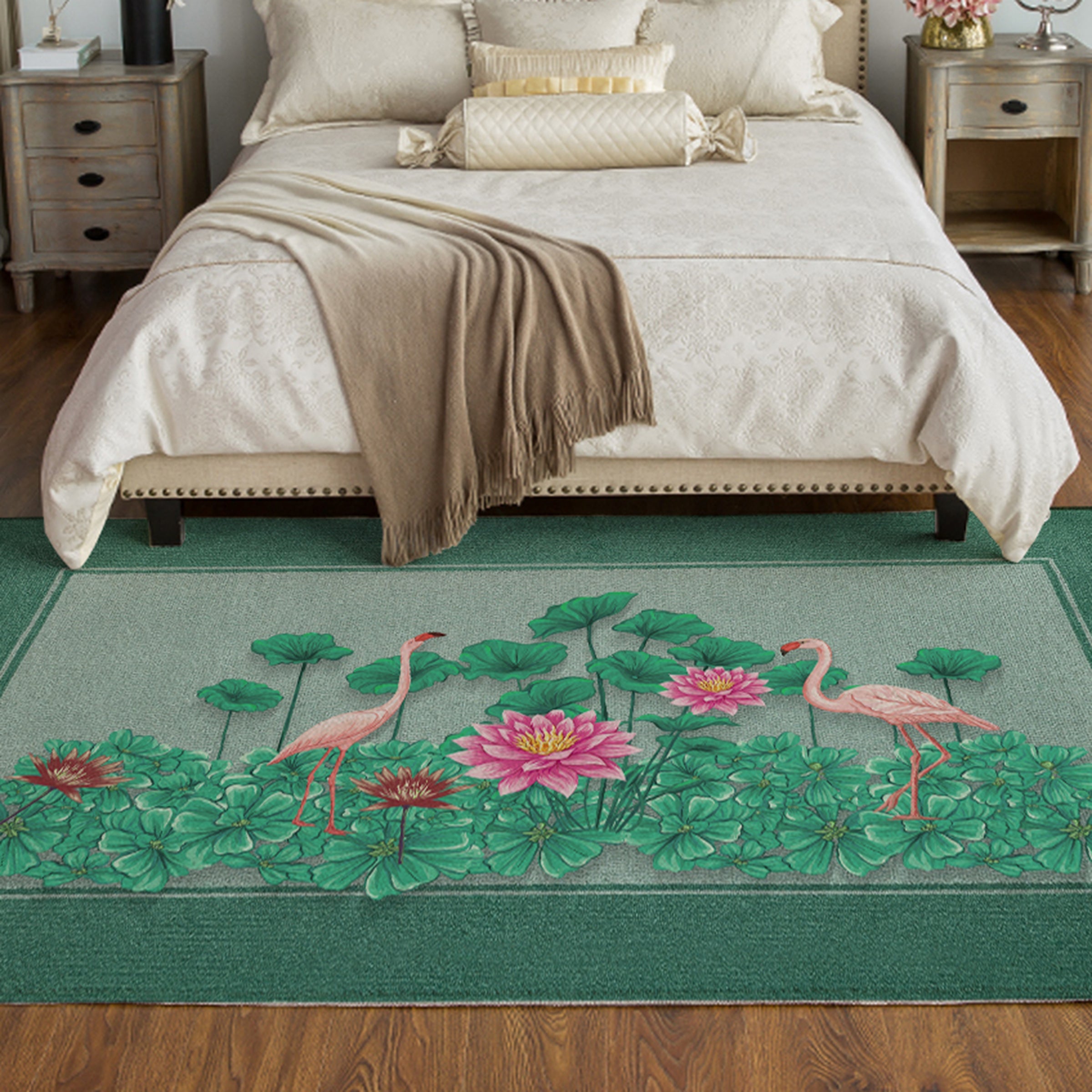 3D Red Flamingo WG458 Non Slip Rug Mat Mat AJ Creativity Home 