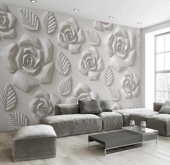 3D White Rose 997 Wall Murals Wallpaper AJ Wallpaper 2 
