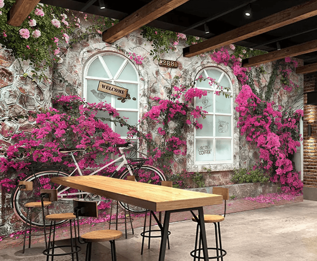 3D Window Flower Bicycle 159 Wallpaper AJ Wallpaper 2 