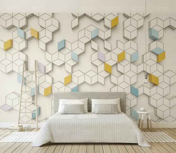 3D Diamond Floor Tile WC134 Wall Murals