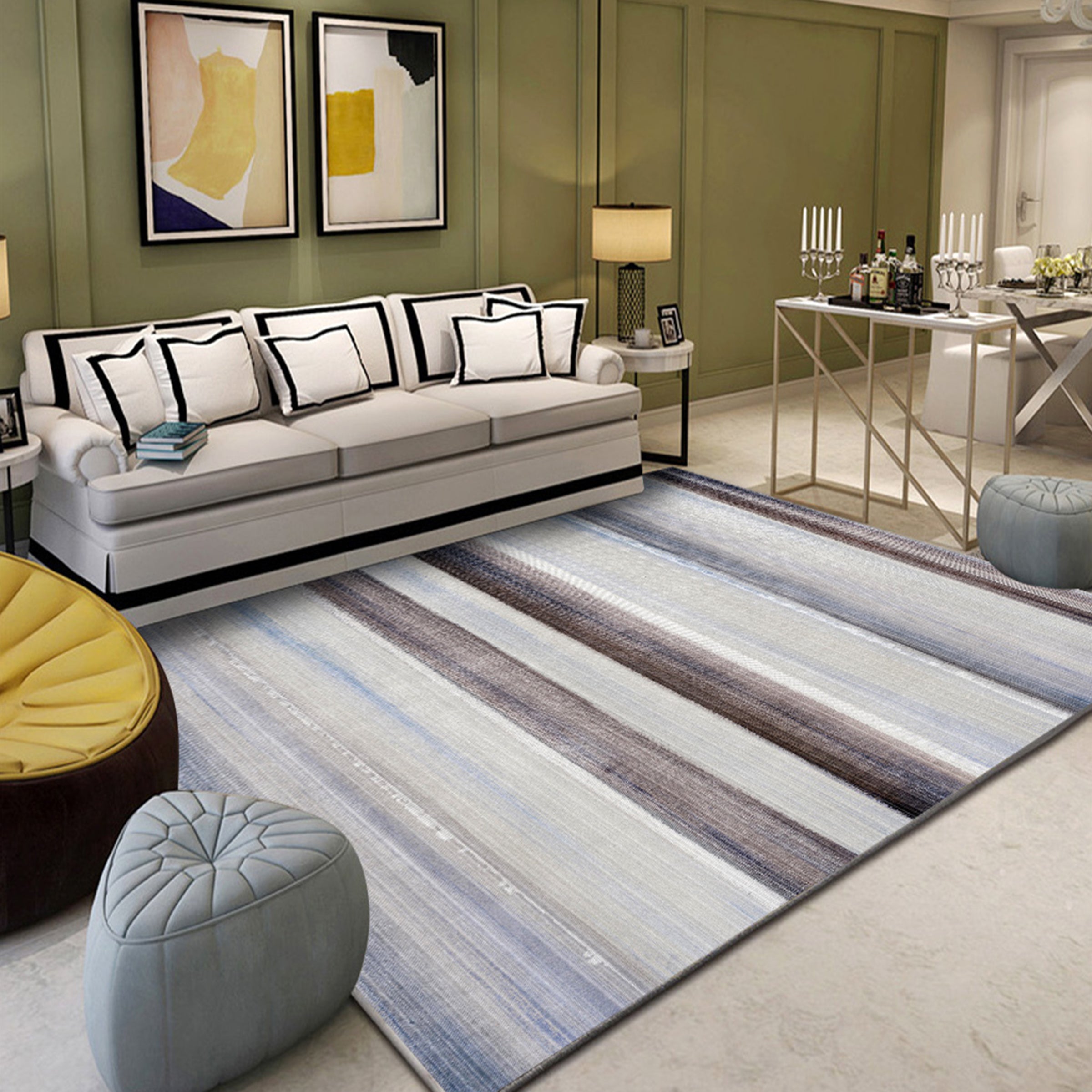 3D Color Stripe WG079 Non Slip Rug Mat Mat AJ Creativity Home 