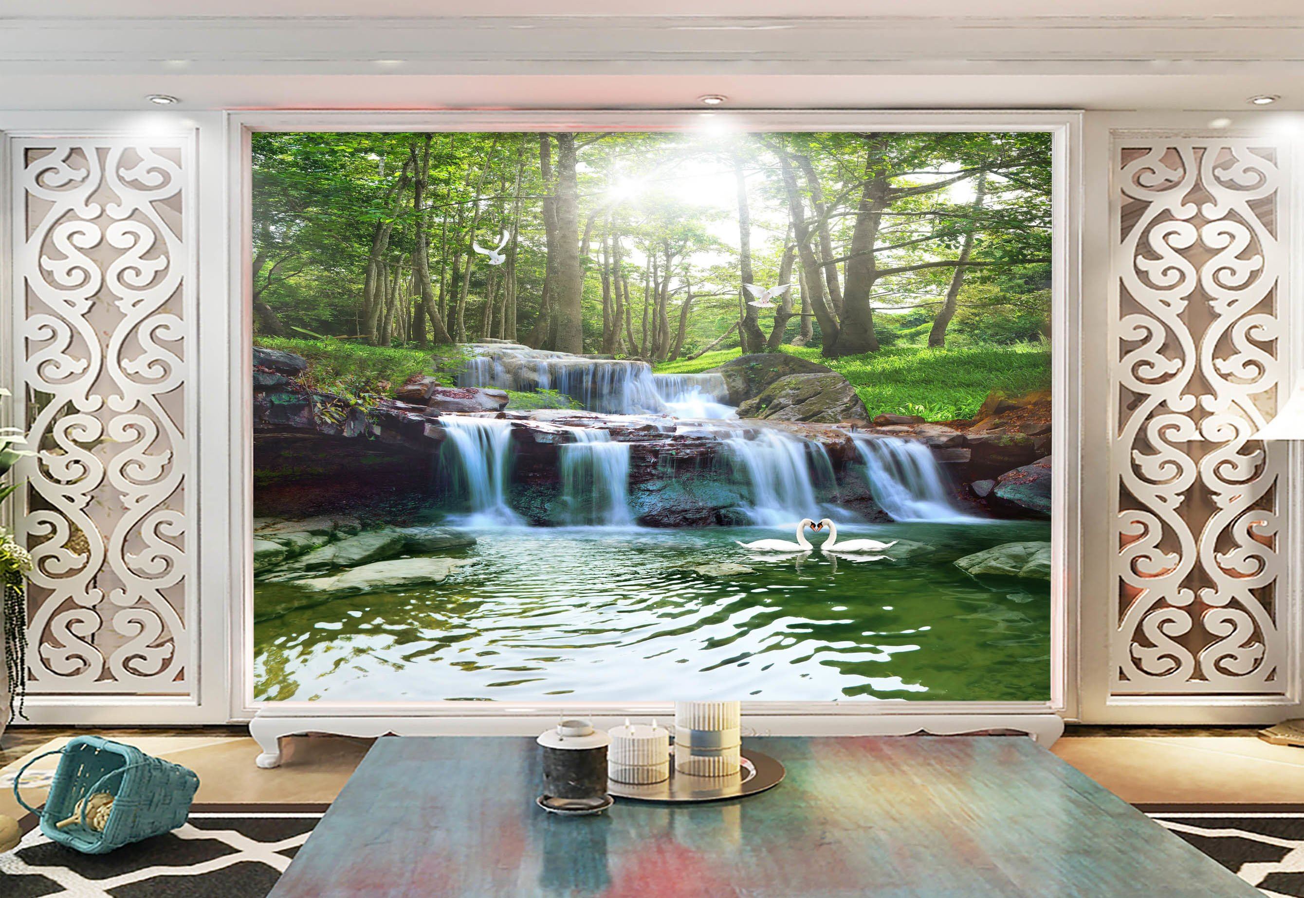 3D Forest Stream 303 Wallpaper AJ Wallpaper 