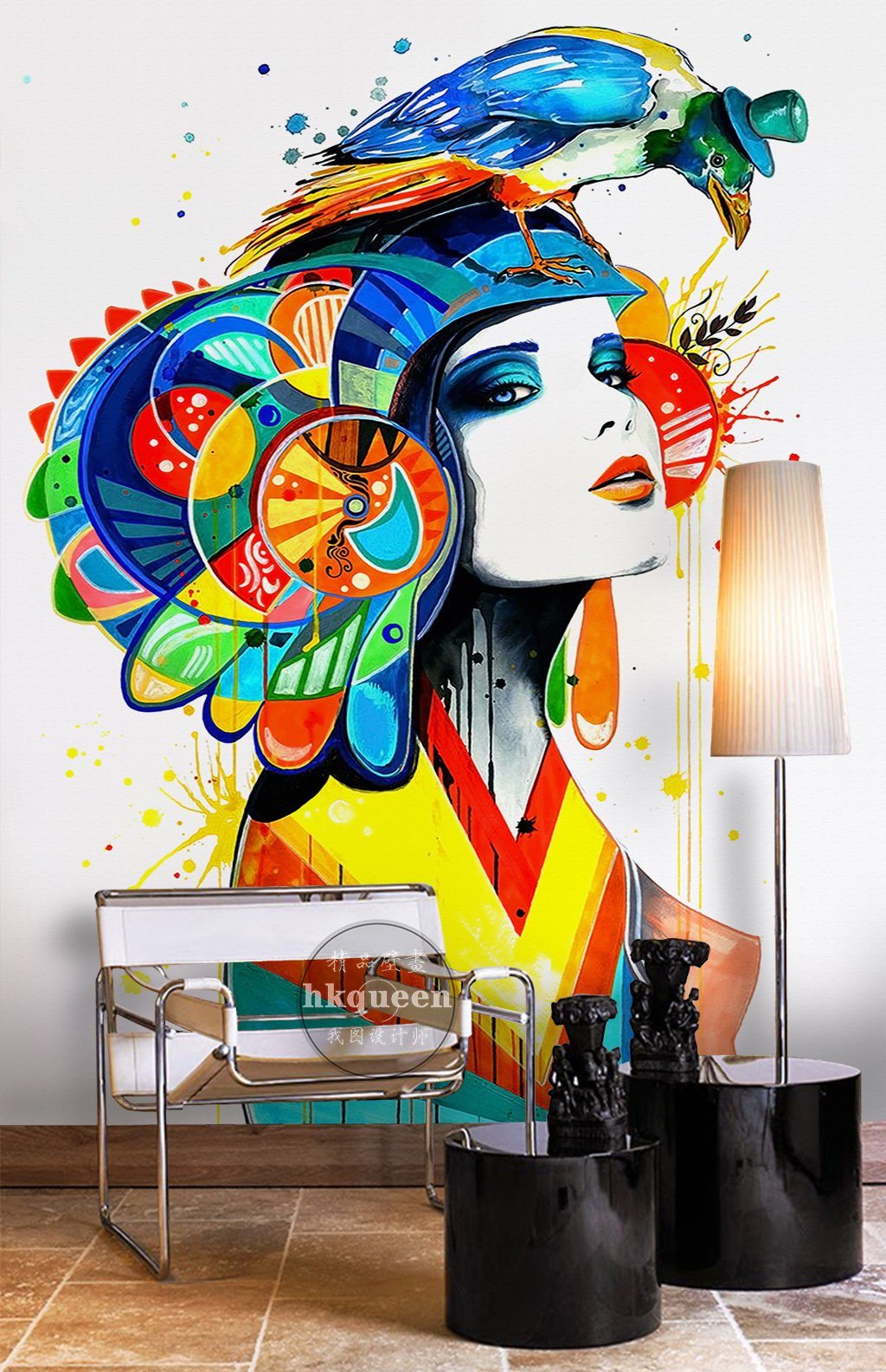 3D Color Lady Avatar 544 Wall Murals Wallpaper AJ Wallpaper 2 