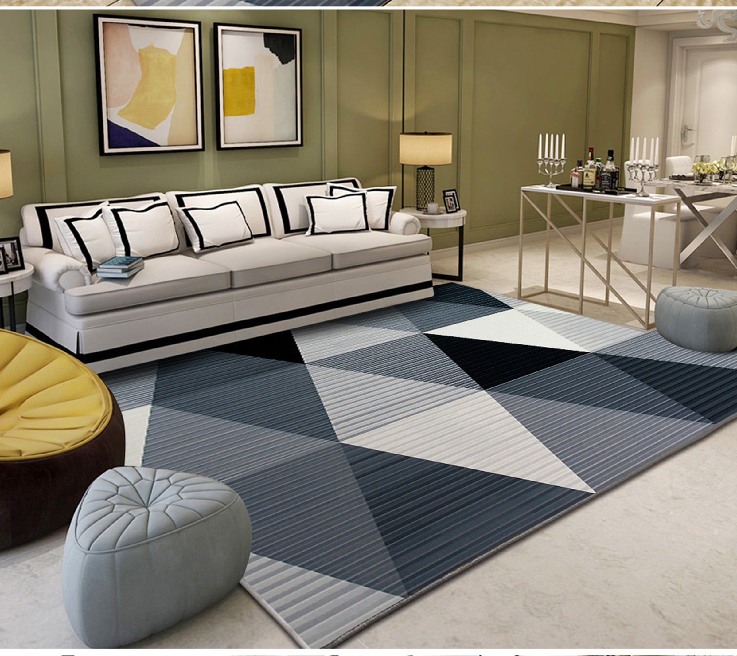 3D Colored Geometric Pattern WG551 Non Slip Rug Mat Mat AJ Creativity Home 