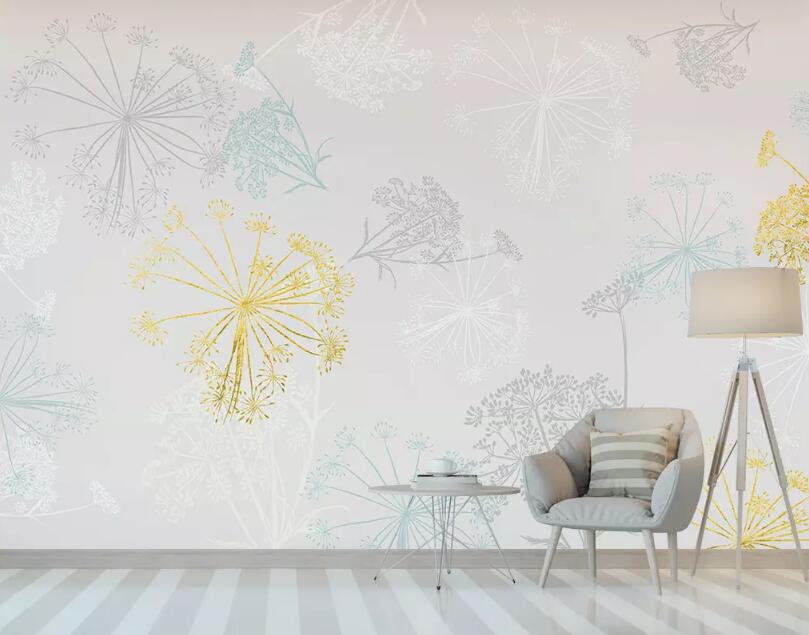 3D Colored Dandelion 935 Wall Murals Wallpaper AJ Wallpaper 2 