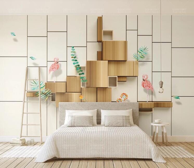 3D Pink Flamingo WC143 Wall Murals Wallpaper AJ Wallpaper 2 