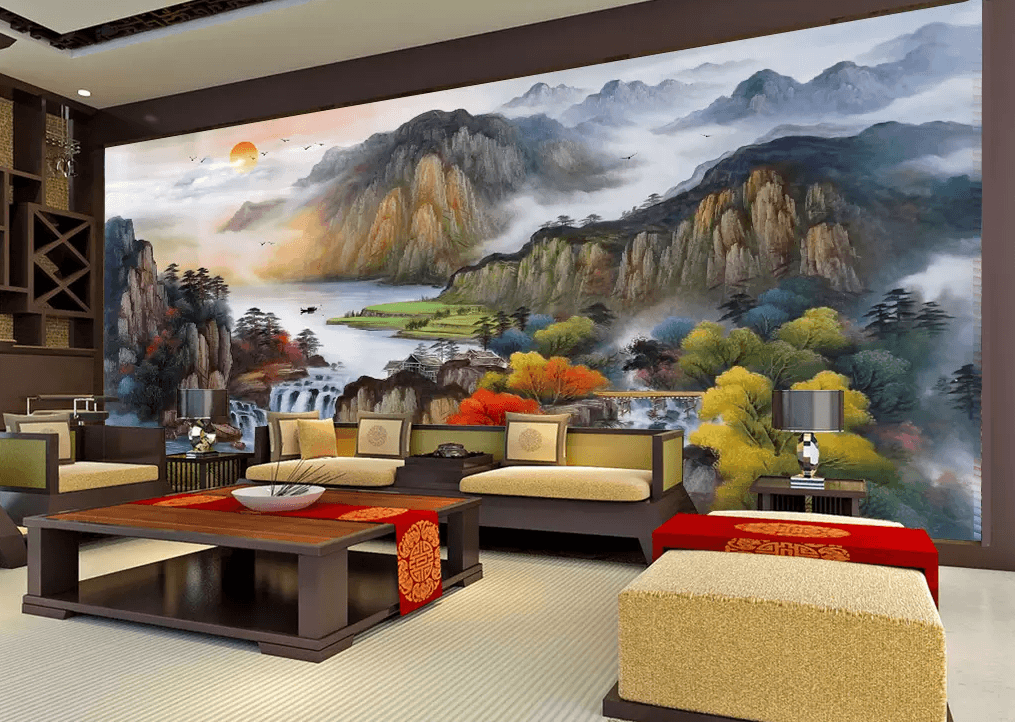 3D Ink Painting Landscape 173 Wallpaper AJ Wallpaper 2 