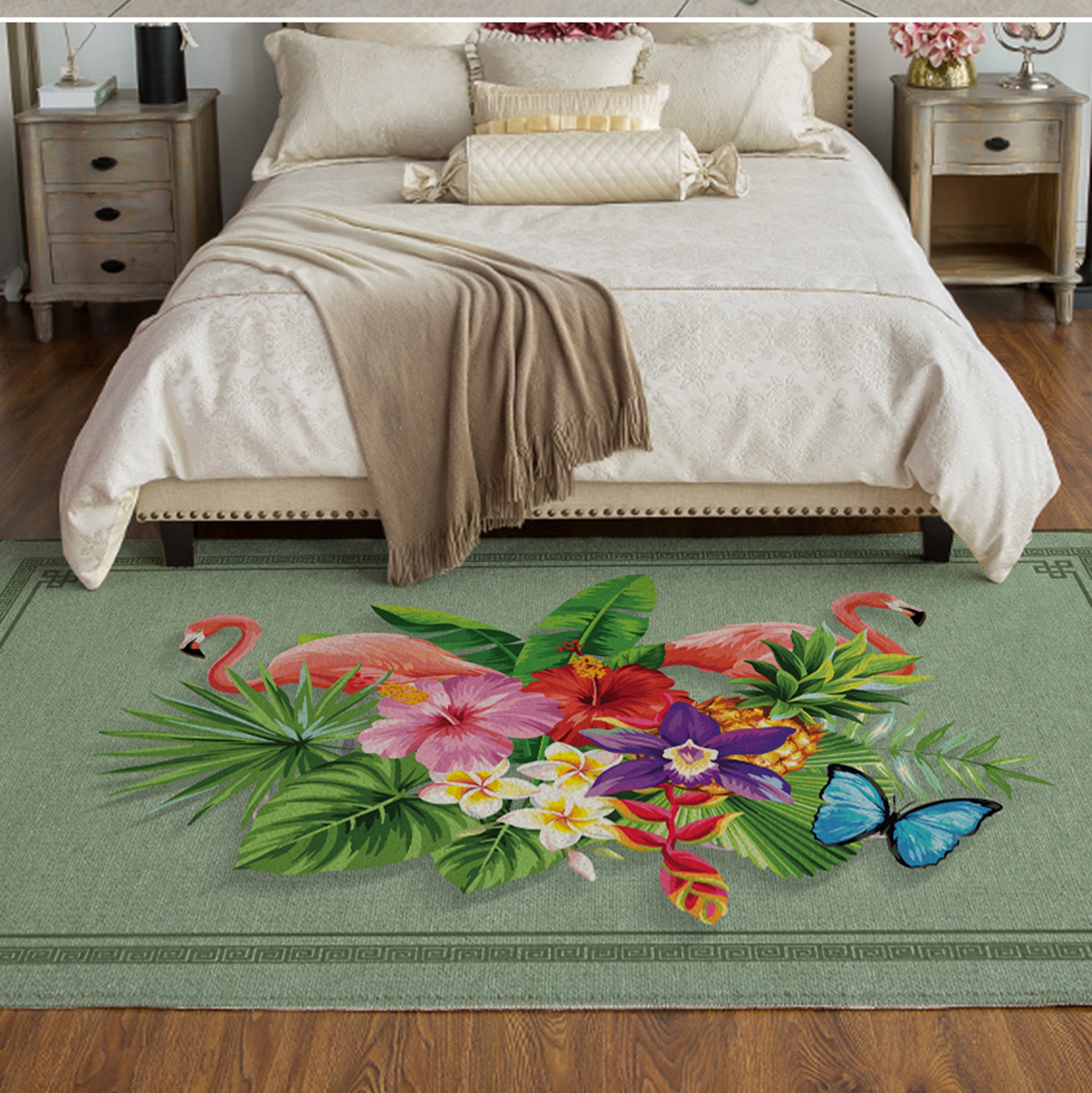 3D Red Flamingo WG457 Non Slip Rug Mat Mat AJ Creativity Home 