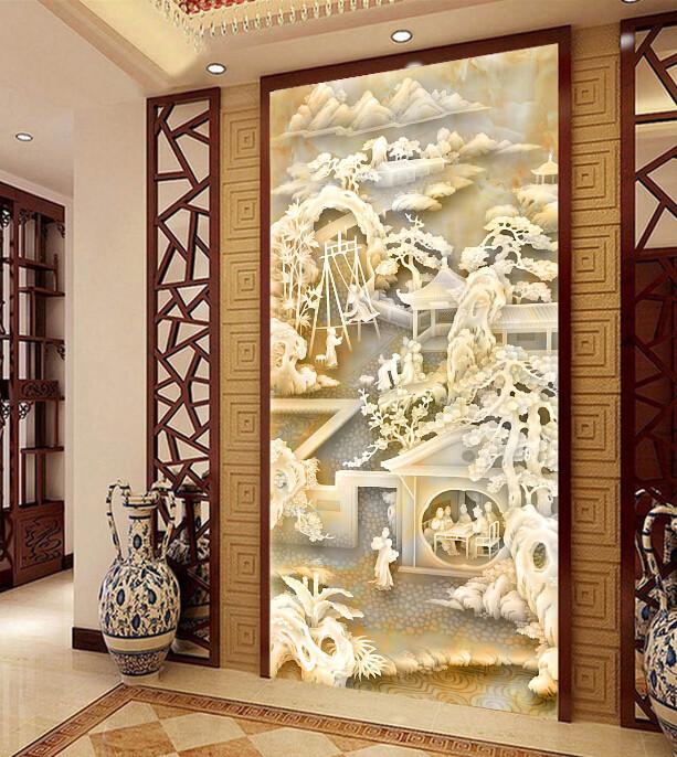 Carve Mountains People Bridge Porch Wallpaper AJ Wallpaper 1 