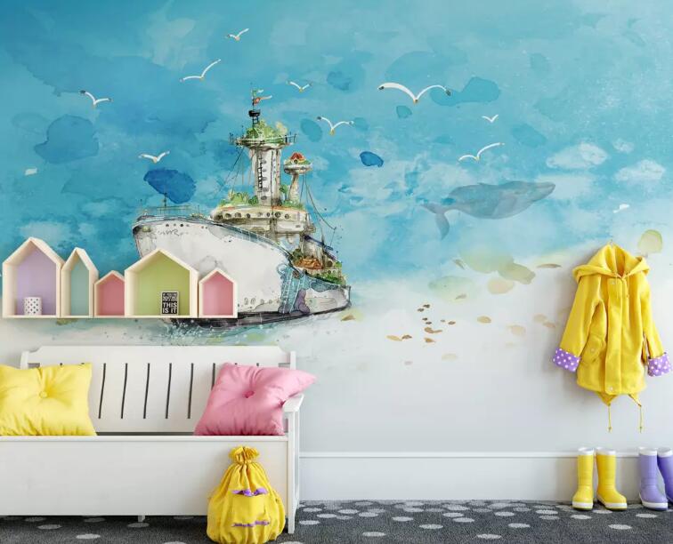 3D Ship Seabird 080 Wall Murals Wallpaper AJ Wallpaper 2 