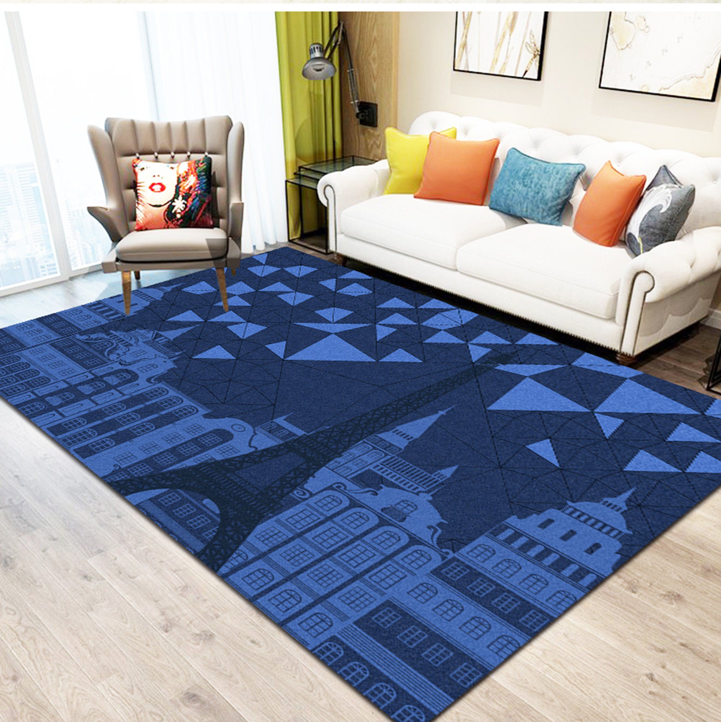 3D Blue City WG567 Non Slip Rug Mat Mat AJ Creativity Home 
