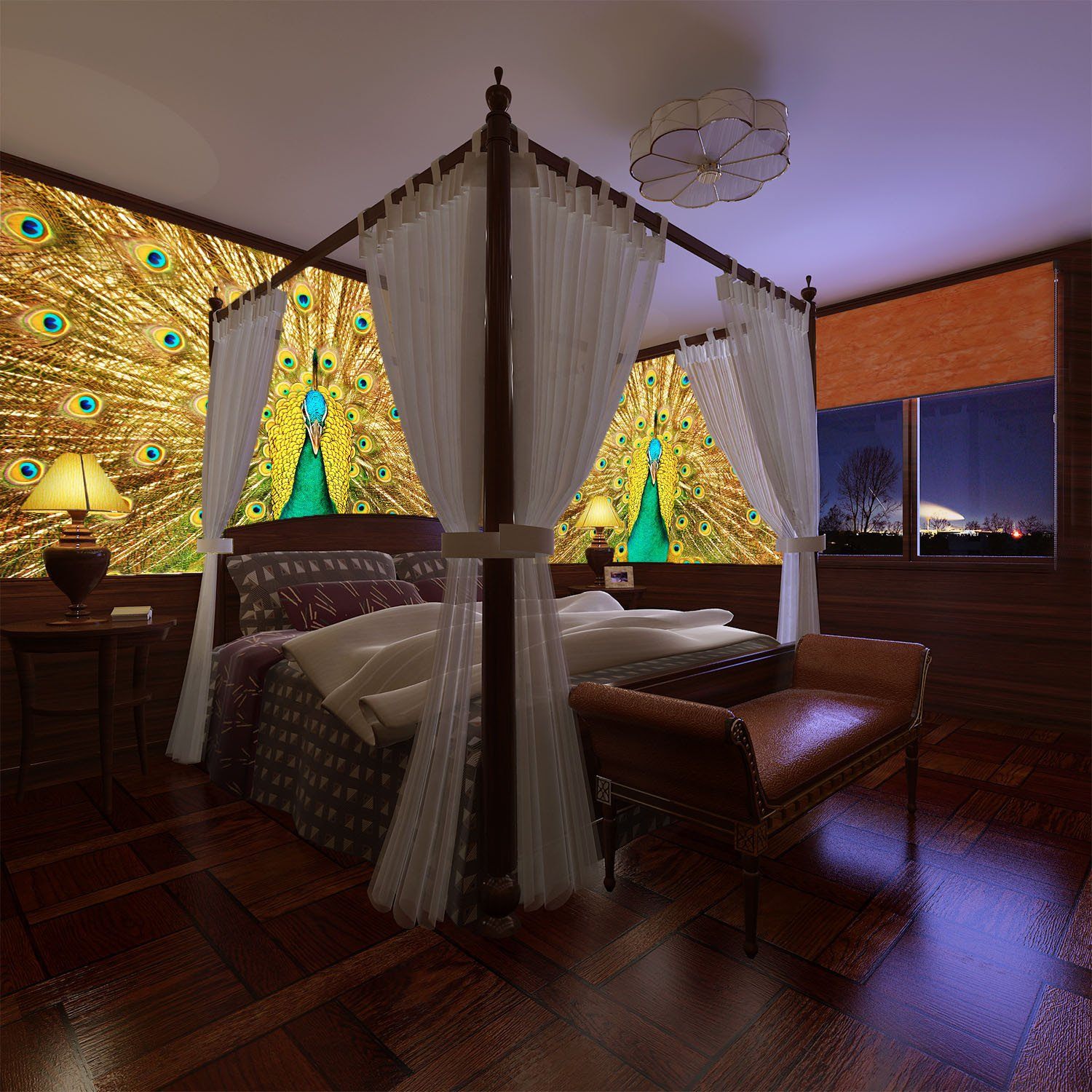 Peacock Spreading Tail Wallpaper AJ Wallpaper 