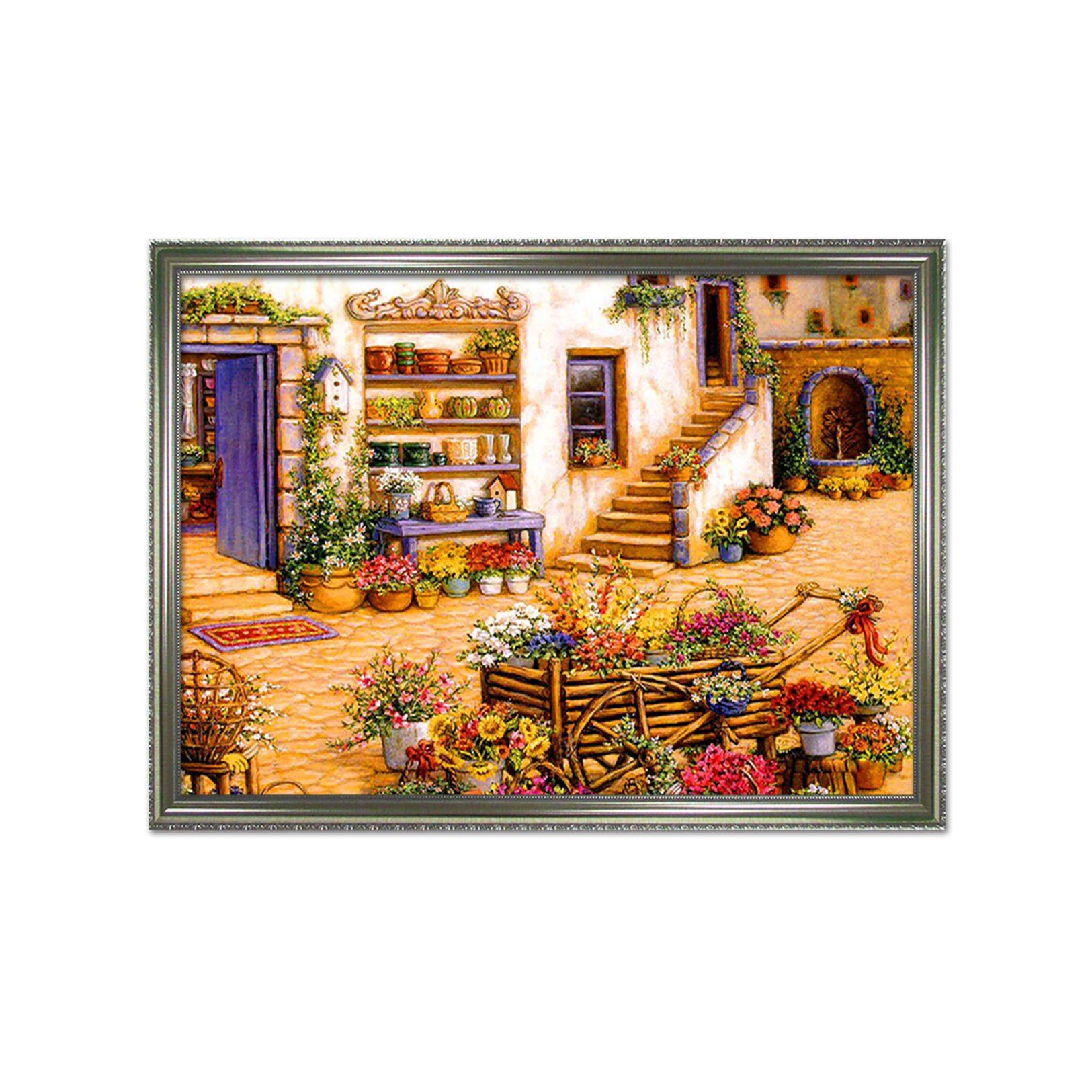 3D Flower House 025 Fake Framed Print Painting Wallpaper AJ Creativity Home 