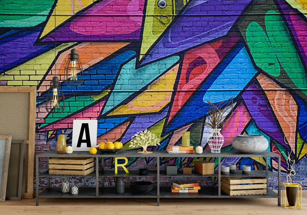 3D Color Graffiti WC021 Wall Murals Wallpaper AJ Wallpaper 2 